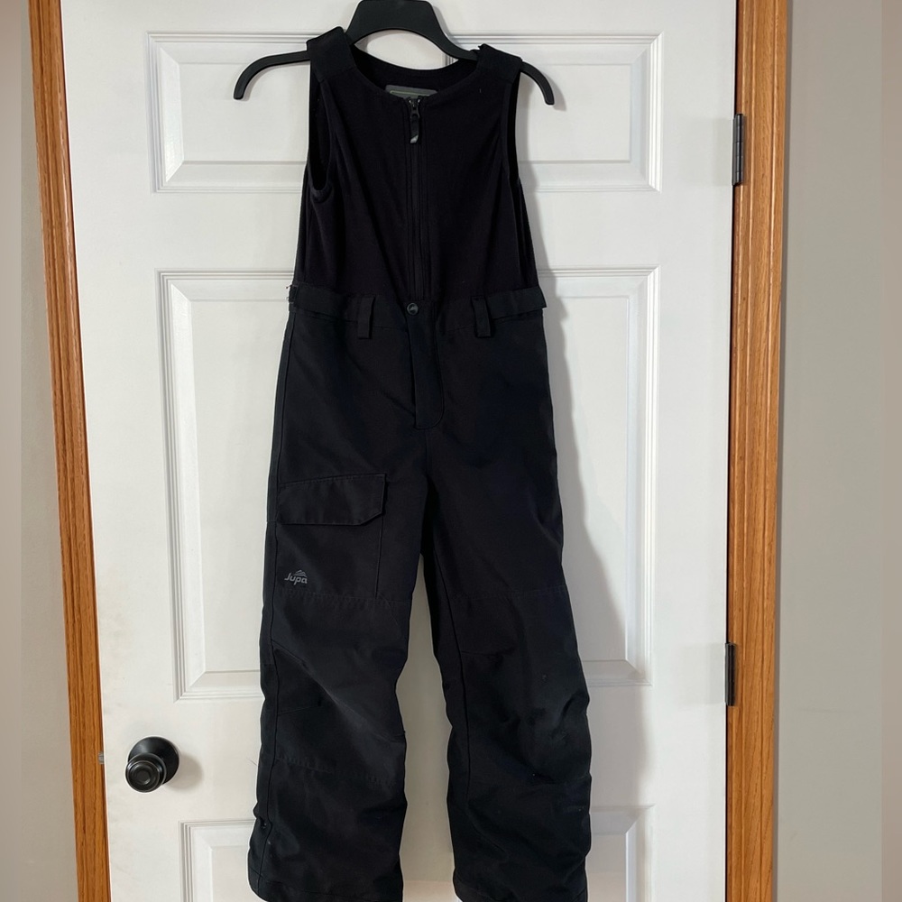 Jupa Black Polar Fleece Adjustable Snow Bibs - Youth 8